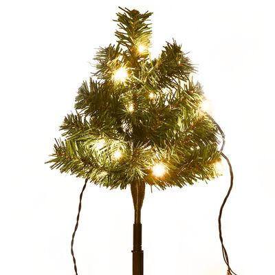 vidaXL Arbres d'allée de Noël 6 pcs avec LED blanc chaud 45 cm PVC