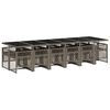vidaXL Ensemble &agrave; manger de jardin coussins 13 pcs gris r&eacute;sine tress&eacute;e