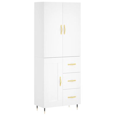 vidaXL Buffet haut Blanc 69,5x34x180 cm Bois d'ingénierie