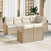 vidaXL Ensemble de canapé de jardin Beige polyrotin