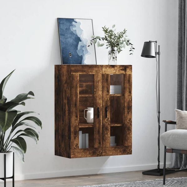 vidaXL Armoire murale ch&ecirc;ne fum&eacute; 69,5x34x90 cm