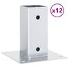 vidaXL Bases de poteau carr&eacute;es 12 pcs argent 71x71 mm acier galvanis&eacute;
