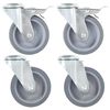 vidaXL 4 pcs Roulettes pivotantes &agrave; trou de boulon 100 mm