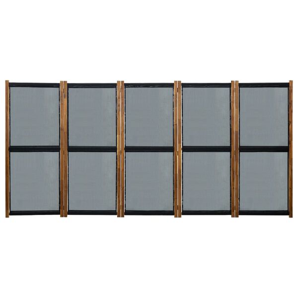vidaXL Cloison de séparation 5 panneaux Noir 350x170 cm