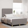 vidaXL Cadre de lit avec t&ecirc;te de lit Taupe 120 x 200 cm tissu