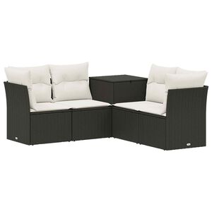 vidaXL Ensemble de Canap&eacute;s 5 pc Noir et blanc cr&egrave;me