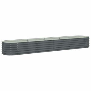 vidaXL Lit sur&eacute;lev&eacute; de jardin 400x80x44 cm Acier galvanis&eacute; Gris