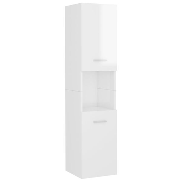vidaXL Ensemble de meubles de salle de bain Blanc brillant Agglom&eacute;r&eacute;
