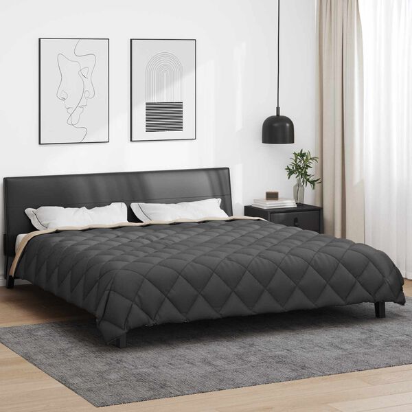 vidaXL Duvet d'hiver Anthracite et Taupe 220 x 240 cm Microfibre