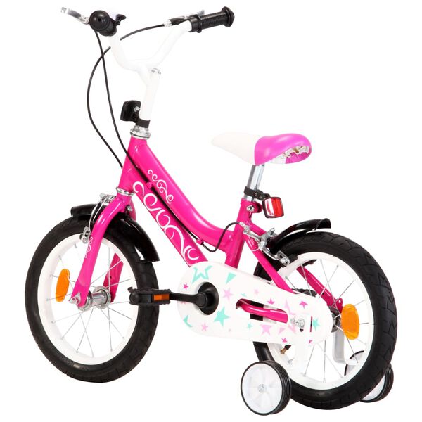 vidaXL V&eacute;lo pour enfants 14 pouces Noir et rose