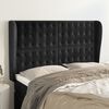 vidaXL T&ecirc;te de lit avec oreilles Noir 147x23x118/128 cm Velours