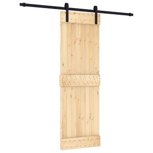 vidaXL Porte coulissante Naturel et noir 70 x 210 cm