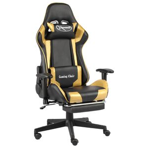 vidaXL Chaise de jeu pivotante avec repose-pied Dor&eacute; PVC