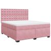vidaXL Sommier &agrave; lattes de lit avec matelas Rose 180x200 cm Velours