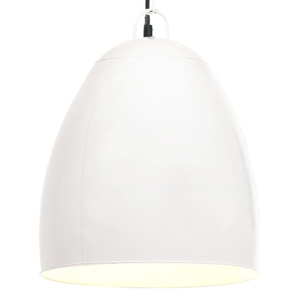 vidaXL Lampe suspendue industrielle 25 W Blanc Rond 42 cm E27