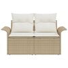 vidaXL Canapé de jardin avec coussin Beige 141 x 62 x 69 cm polyrotin