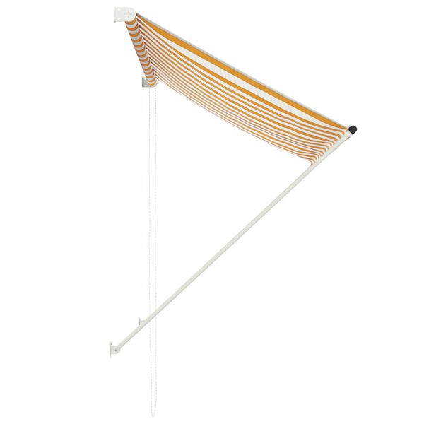 vidaXL Auvent r&eacute;tractable 150x150 cm Jaune et blanc