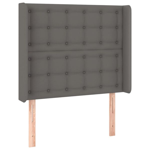 vidaXL T&ecirc;te de lit &agrave; LED Gris 83x16x118/128 cm Similicuir