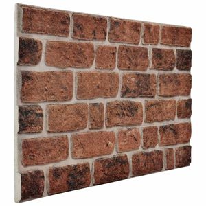 vidaXL Panneaux muraux 10 pcs Brique Marron 100 x 50 cm Mousse EPS