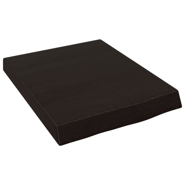 vidaXL Comptoir de salle de bain marron fonc&eacute; bois massif trait&eacute;
