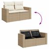 vidaXL Salon de jardin avec coussins 5 pcs beige r&eacute;sine tress&eacute;e