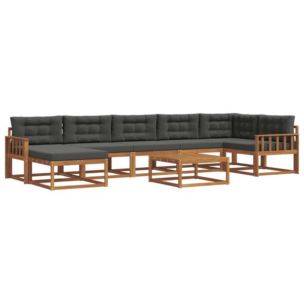 vidaXL Ensemble de canap&eacute;s d'ext&eacute;rieur 8 pcs Naturel et Anthracite