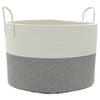 vidaXL Panier de rangement gris et blanc &Oslash;51x33 cm coton