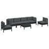 vidaXL Salon de jardin 7 pcs avec coussins bois de pin massif