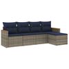 vidaXL Ensemble de canap&eacute; de jardin 5 pcs avec coussins gris r&eacute;sine tress&eacute;e