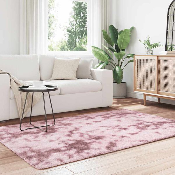 vidaXL Tapis Shaggy à poils longs NAVARRA rose poudré 130x200 cm