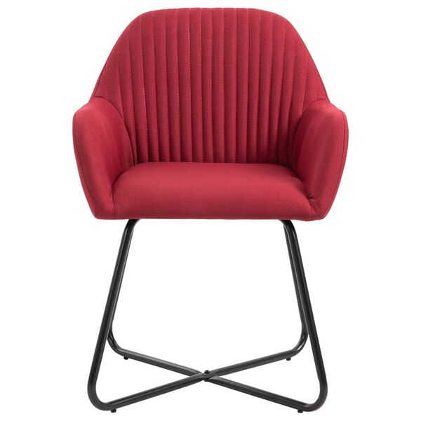 vidaXL Chaises &agrave; manger lot de 6 rouge bordeaux tissu