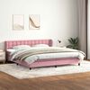 vidaXL Sommier &agrave; lattes de lit avec matelas rose 200x210 cm velours