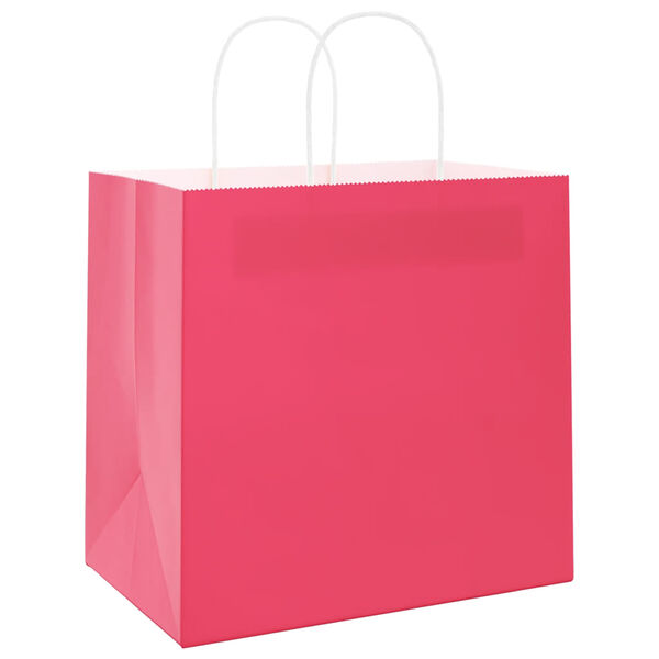 vidaXL Sacs en papier 250 pcs avec poign&eacute;es rose 54x15x49 cm