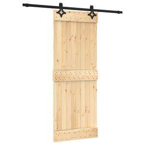 vidaXL Porte coulissante 80 x 210 cm Bois de pin massif (non trait&eacute;)