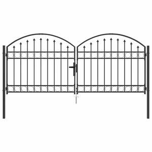 vidaXL Porte de Cl&ocirc;ture ASSEN 301 x 175,5 cm Acier Gris Verrouillable