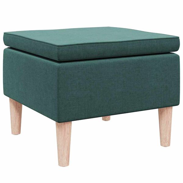 vidaXL Tabouret avec pieds en bois Vert fonc&eacute; Tissu