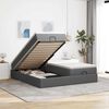 VidaXL Cadre de lit ottoman avec matelas gris fonc&eacute; 200x200cm tissu