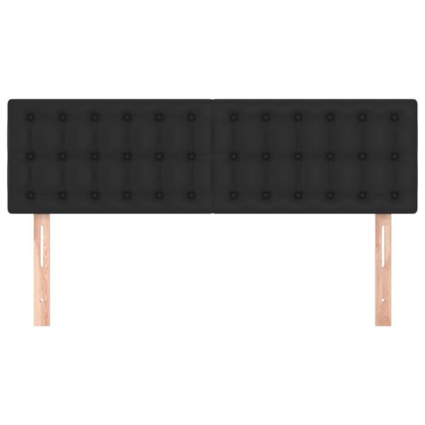 vidaXL T&ecirc;tes de lit Noir 144 x 5 x 78/88 cm Similicuir