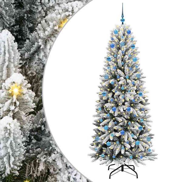 vidaXL Sapin de No&euml;l artificiel avec 300 LED avec support Blanc 210 cm
