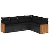 vidaXL Salon de jardin 6 pcs avec coussins noir r&eacute;sine tress&eacute;e
