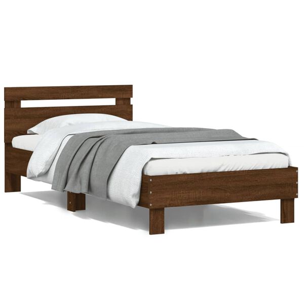 vidaXL Cadre de lit sans matelas avec t&ecirc;te de lit 100x200 cm