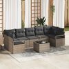 vidaXL Ensemble de canap&eacute; de jardin avec coussin 8 pcs Gris