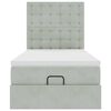 vidaXL Cadre de lit ottoman et matelas gris clair 100x200 cm velours