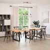 vidaXL Pieds de table &agrave; manger en U 3 pi&egrave;ces Noir 100 x (72-73) cm Acier