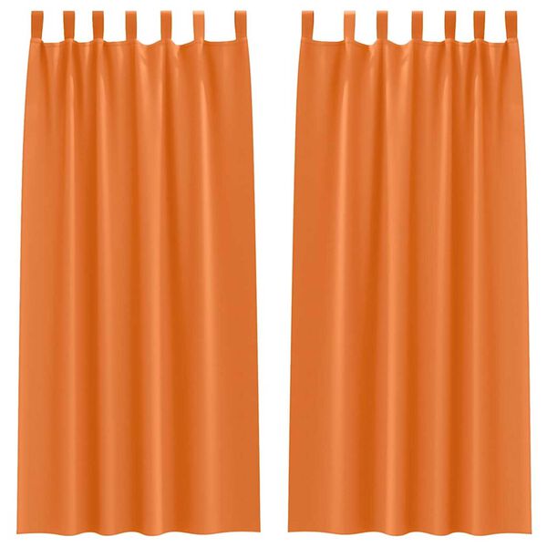 vidaXL Rideaux occultants avec anneaux 2 pcs Orange vif 260 x 140 cm