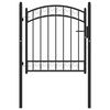vidaXL Portail de cl&ocirc;ture avec dessus arqu&eacute; Acier 100x86 cm Noir