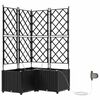 vidaXL Cache-pot de jardin 3 pc Noir 80 x 80 x 142 cm PP