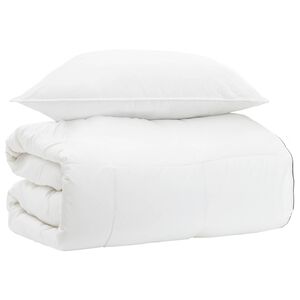 vidaXL Ensemble de Duvet Blanc 135 x 200 cm Coton, Bambou, Polyester