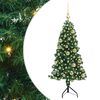 vidaXL Arbre de No&euml;l artificiel d'angle Vert 120 cm PVC et m&eacute;tal