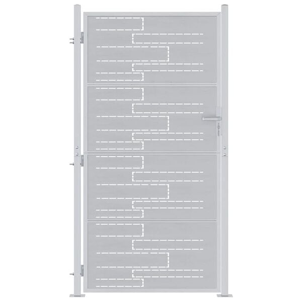 vidaXL Porte de Jardin Argenté 96 x 200 cm Acier inoxydable